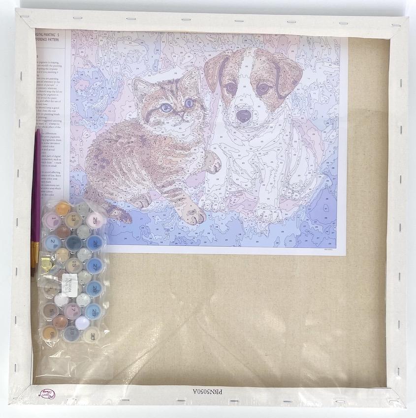 PBN5050A: "Cat and Dog" Craft Buddy 50cmx50cm Paint By Numb3rs Kit