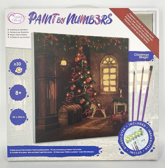 PBN5050C: "Christmas Magic" Craft Buddy 50cmx50cm Paint By Numb3rs Kit