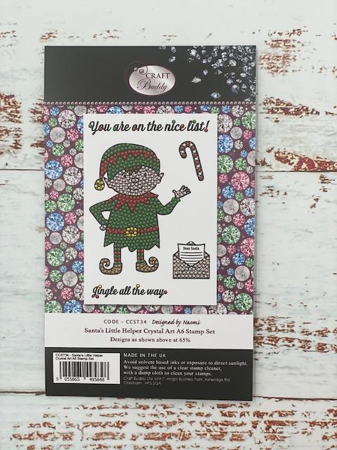 CCST34: Craft Buddy Crystal Art Santa’s Little Helper A6 Stamp Set