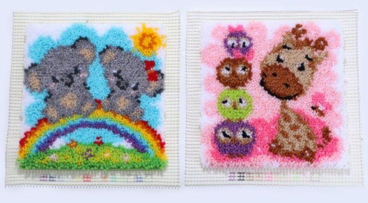 LH-12*12CHPK2: Craft Buddy Latch Hook Children's Set of 2 12*12inch Canvas