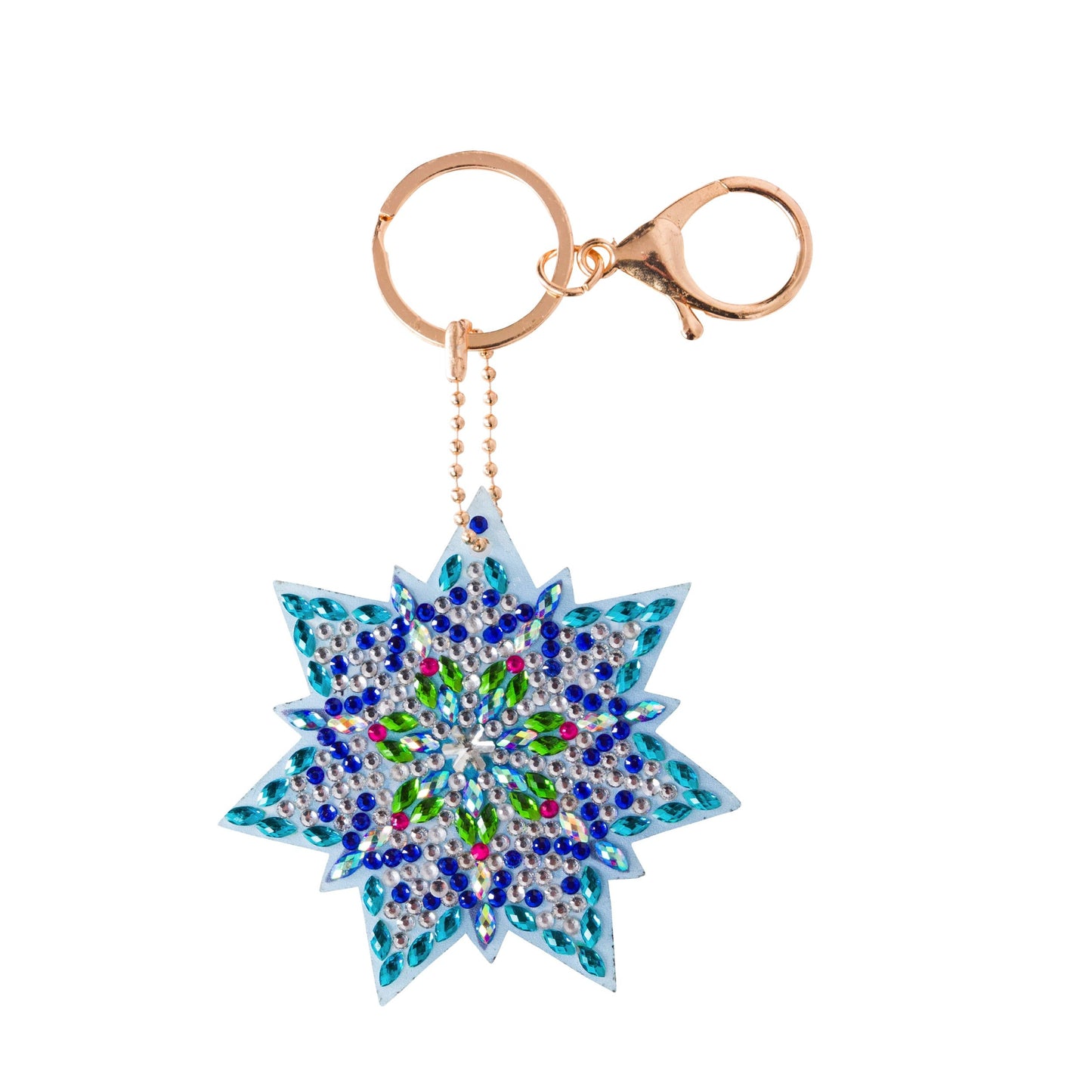 Set of 8 Crystal Art Key Rings Keychains - "Festive Collection"