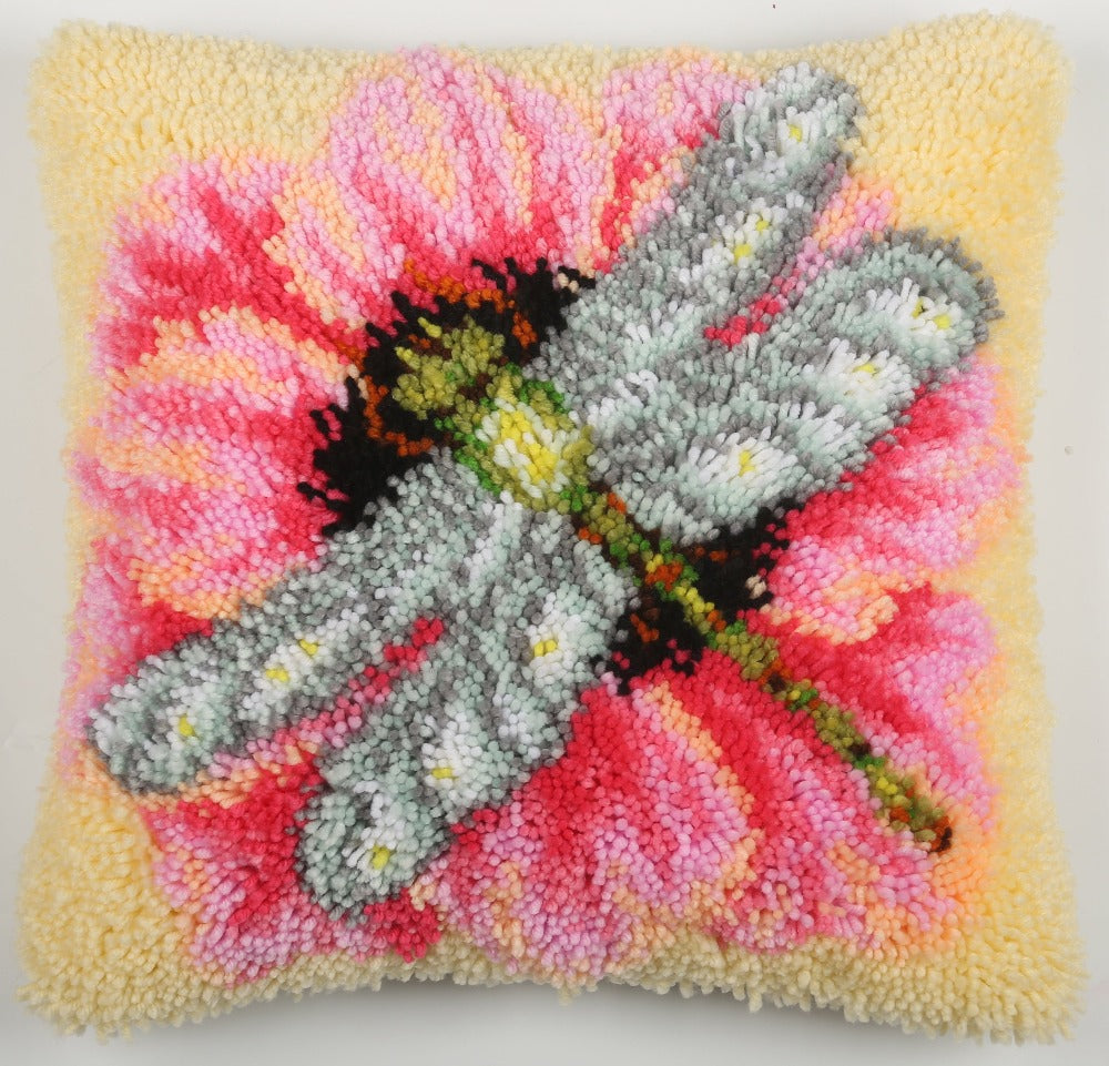 Craft Buddy Latch Hook Cushion Kit 48*48cm DRAGONFLY - LH-CUSH005