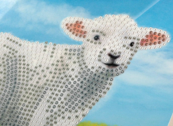 CCK-A99: "Little Lamb" 18x18cm Crystal Art Card