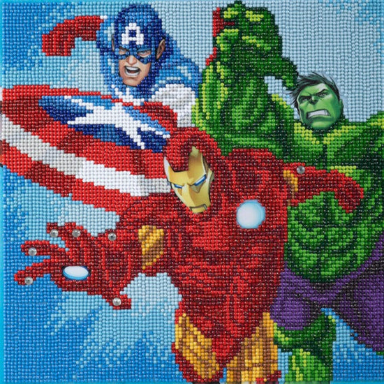 CAK-MCU940M: Superheros 30x30cm Crystal Art Canvas Kit