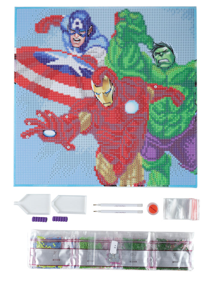 CAK-MCU940M: Superheros 30x30cm Crystal Art Canvas Kit