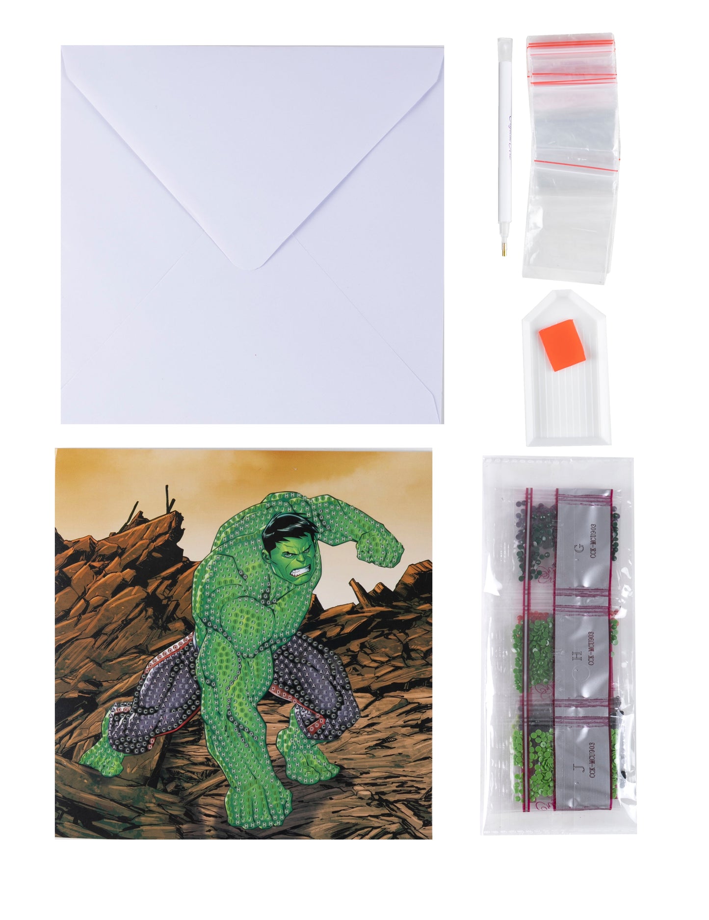 CCK-MCU903: Hulk 18x18cm Crystal Art Card