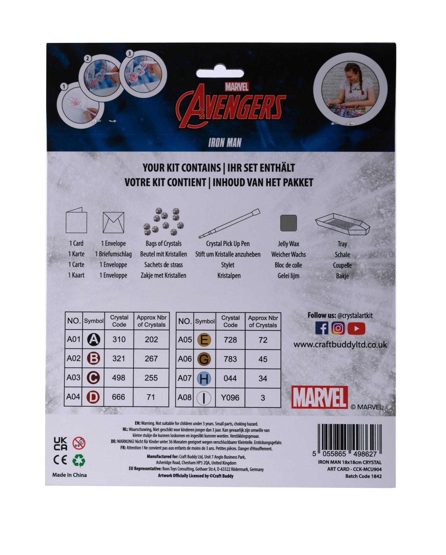 CCK-MCU904: Ironman 18x18cm Crystal Art Card