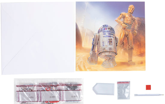 R2-D2 & C-3PO 18x18cm Crystal Art Card - Contents