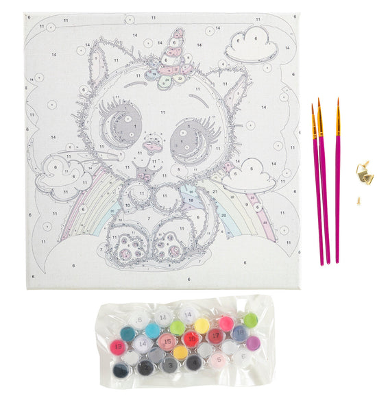 PBN-3030-029: "Kitten Rainbow" 30x30cm Paint By Numb3rs Kit
