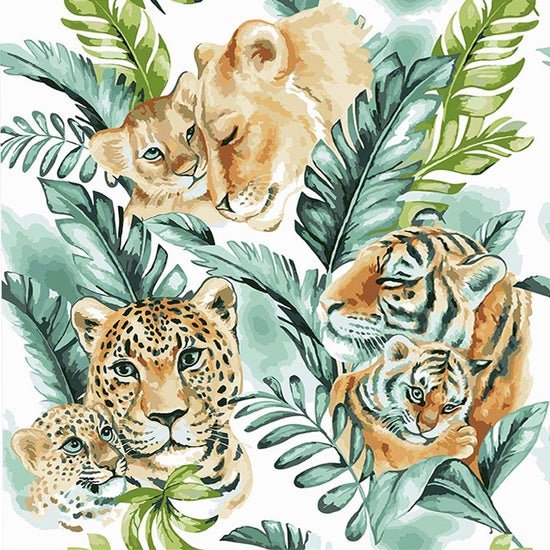PBN5050D: "Jungle Cats" Craft Buddy 50cmx50cm Paint By Numb3rs Kit