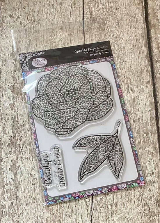 CCST26: Peony Posy Crystal Art A6 Stamp Set