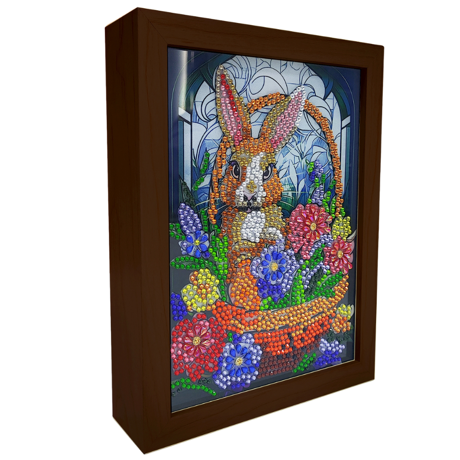 "Rabbit" Crystal Art Small LED Frame Side