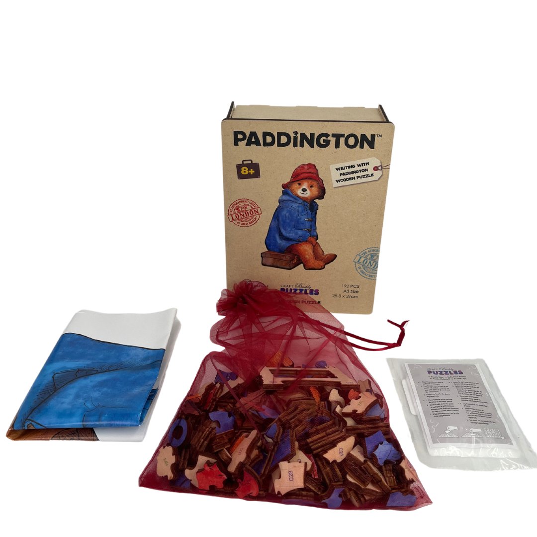 Waiting With Paddington - A3 Wooden Puzzle Content