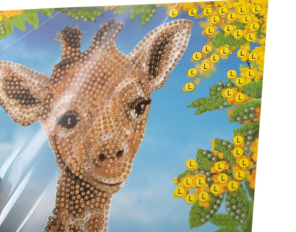 "Baby Giraffe" 18x18cm Crystal Art Card