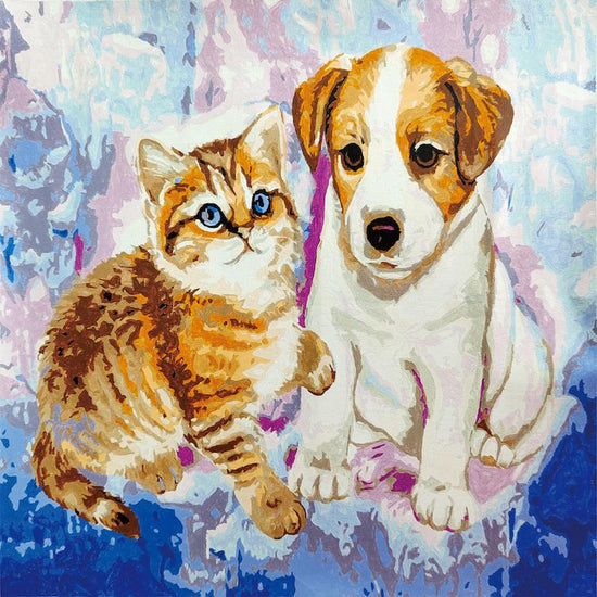 PBN5050A: "Cat and Dog" Craft Buddy 50cmx50cm Paint By Numb3rs Kit