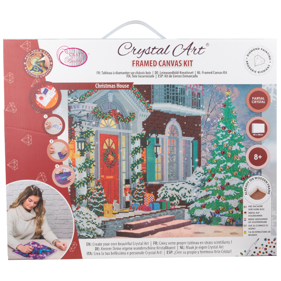 Christmas House 40x50cm Crystal Art Kit Front Packaging