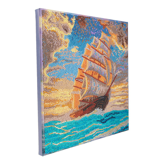 "Courageous Voyage " Crystal Art Kit 30x30cm side