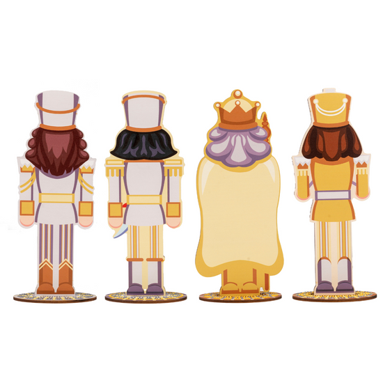 Crystal Art Nutcrackers MDF - Gold and Silver Back View