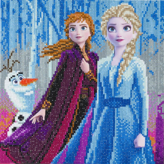 CAK-DNY700M: Elsa, Anna & Olaf, 30x30cm Crystal Art Kit