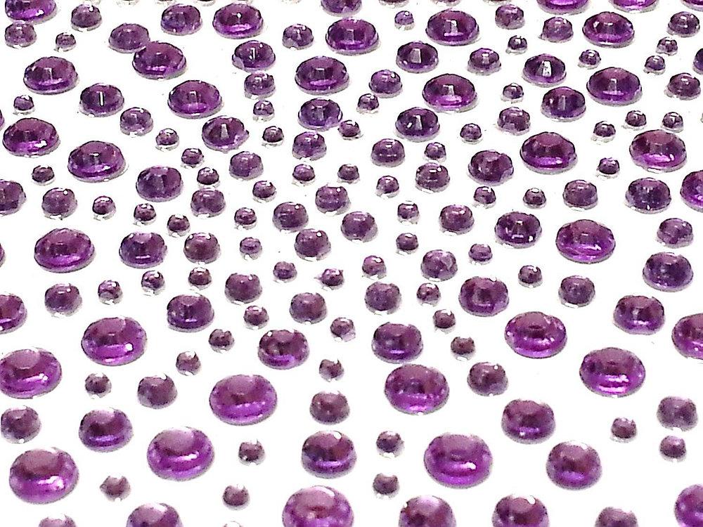 325 x 2,3,4,5mm Lilac Self Adhesive Gems