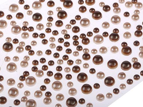 325 x 2,3,4,5mm Brown/Cream Pearl Gems