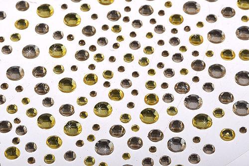 325 x 2,3,4,5mm Gold/Brown Self Adhesive Gems