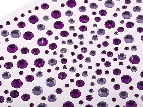 325 x 2,3,4,5mm Lilac/Purple Self Adhesive Gems