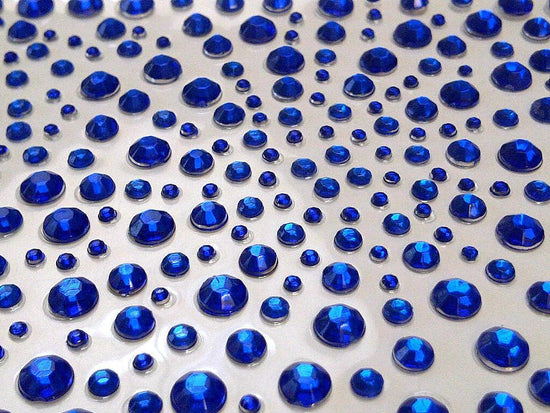 325 x 2,3,4,5mm Royal Blue Self Adhesive Gems