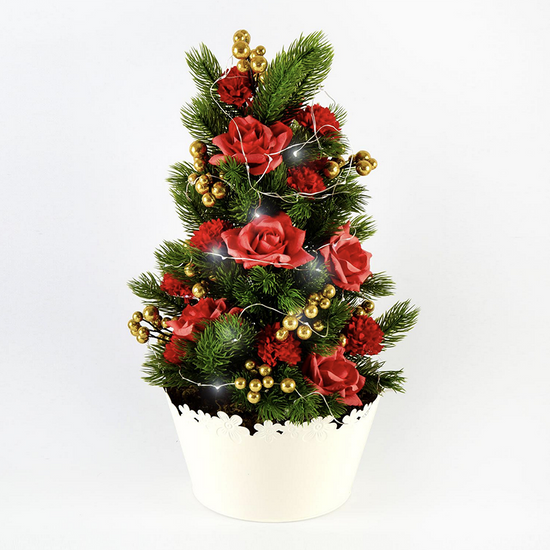Green Forever Flowerz Table Tree 40cm decorated