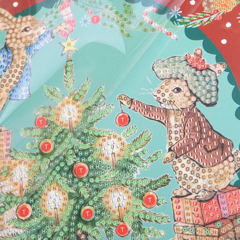 Hoppy Christmas Peter Rabbit Crystal Art before