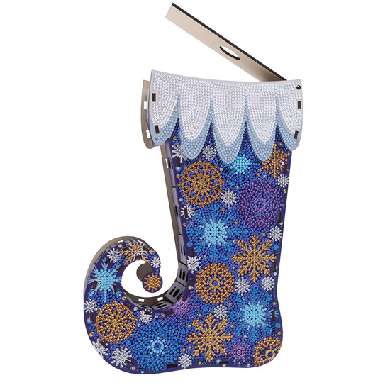 "Snowy" Crystal Art Stocking Treat Holder top