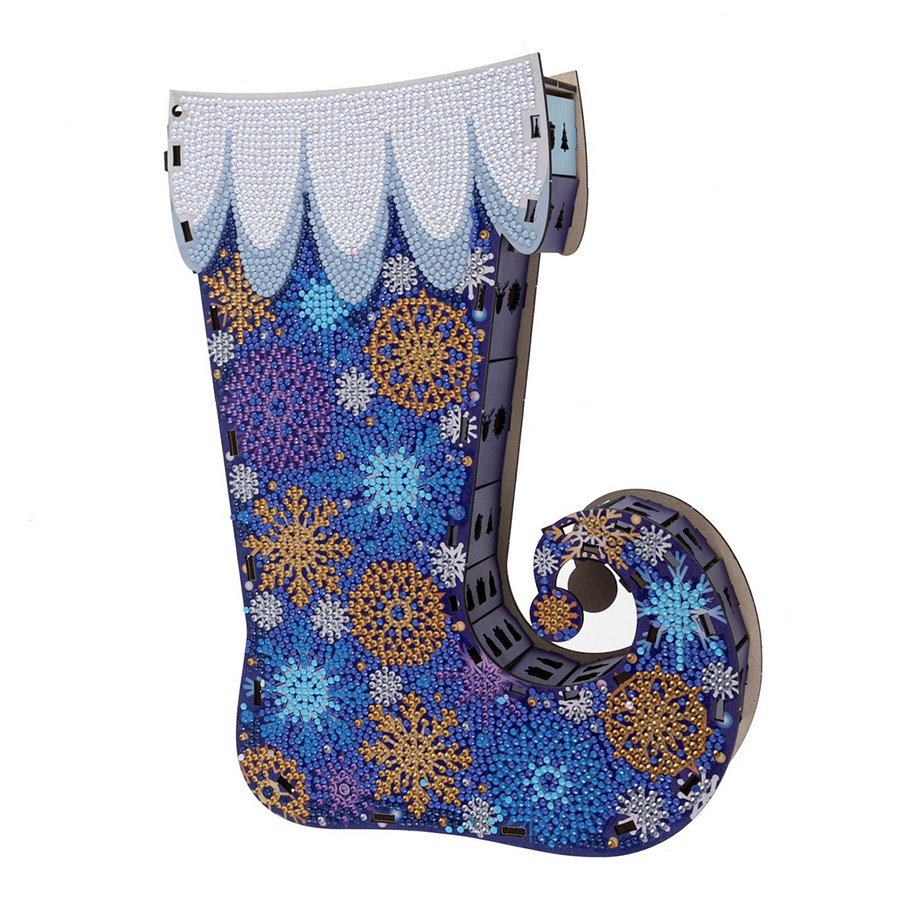 "Snowy" Crystal Art Stocking Treat Holder