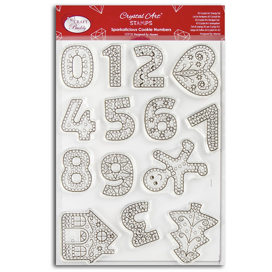 "Sparkalicious Cookie" Crystal Art Numbers A5 Stamp Set